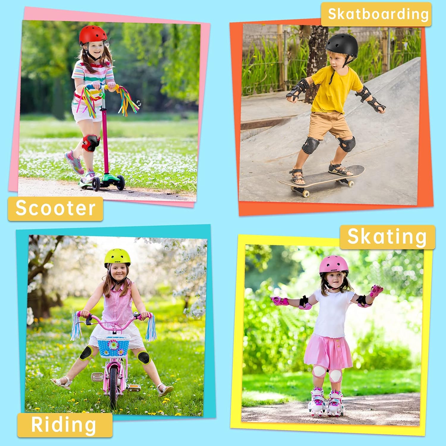 Kids Bike Helmet Adjustable Toddler Bike Helmets for Kids 2-5-8/8-14 Years with Knee Elbow Wrist Pads for GirlsBoys Youth Skateboard Bicycle Helmet for Scooter Roller Skating Balance Bike - Image 7