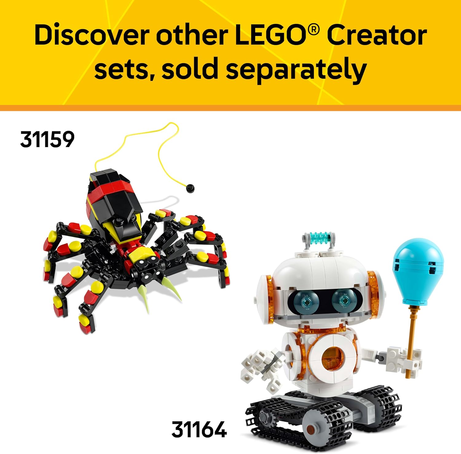LEGO Creator 3 in 1 Aircraft Race Plane Toy - Building Toy with 3 Building Options, Airplane, Fighter Jet, or Helicopter - Gift Idea for Kids, Boys and Girls, Ages 7+ - 31160 - Image 7