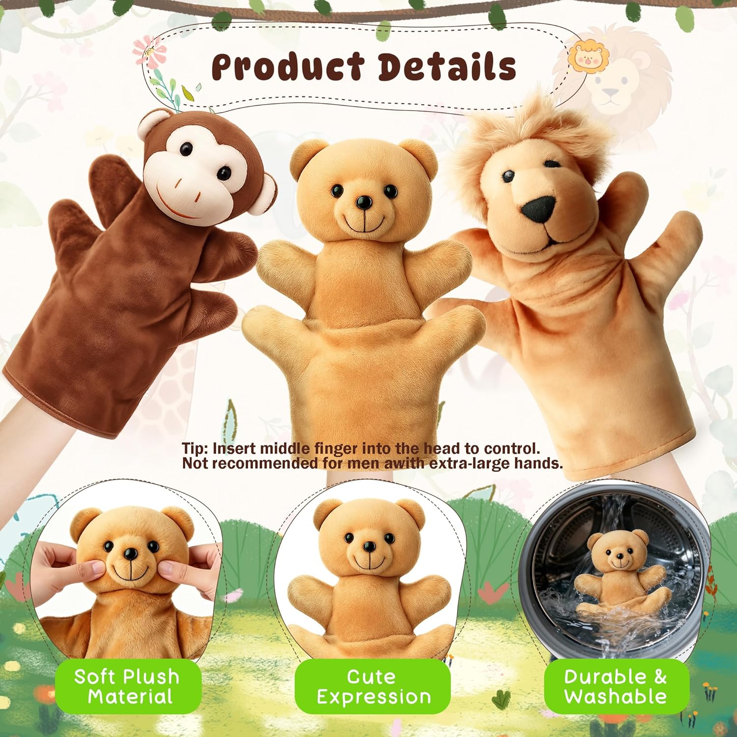 Hand Puppets for Kids, 12 Pcs Animals Plush Puppets Set for Toddlers, Small Stuffed Animals Bulk Pretend Play Plush Toys, Show Theater Graduation Gifts Classroom Reward Carnival Prizes for Girls Boys - Image 8