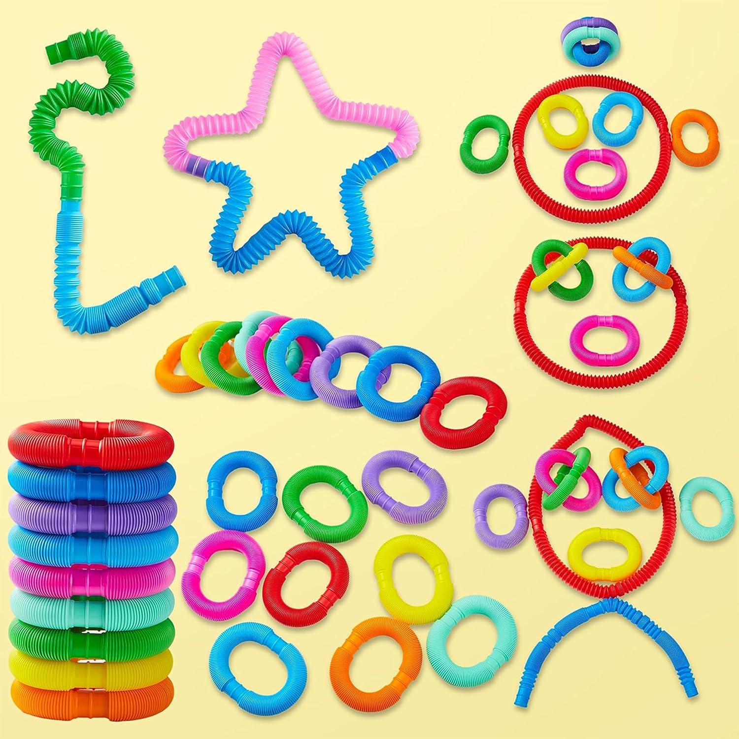 JOYIN 18 Pack Pop Tubes, Sensory Toys (Small) Fidget Toys Party Favors - 9 Colors, Creativity Learning & Fun for Kids - Perfect for Prizes Goodie Bags, Classroom School Reward - Image 7
