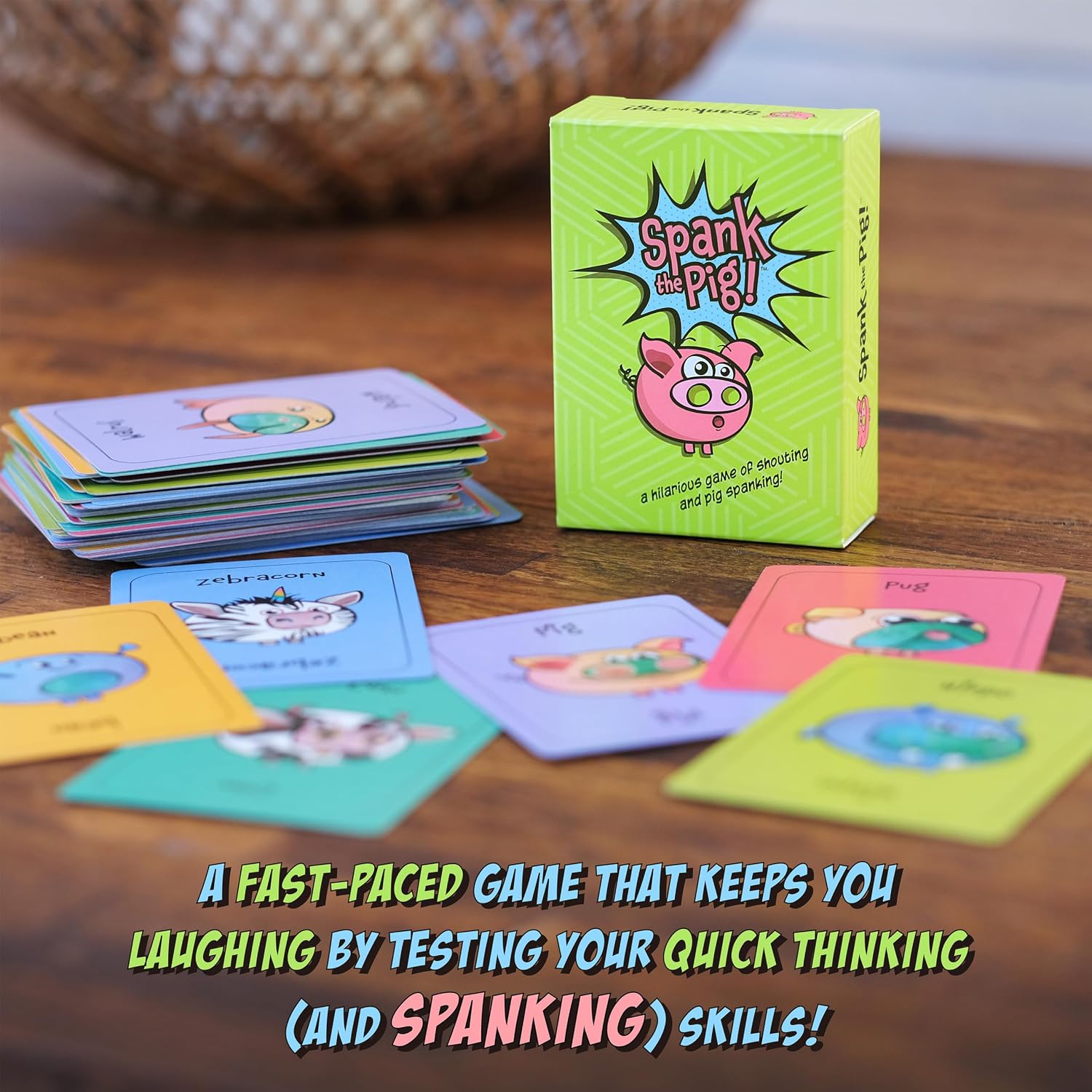 Spank The Pig! - Hilarious & Fun Family Card Game for Kids, Teens & Adults, Funny Fast Paced Games for 2-7 Players - Image 2