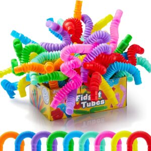 JOYIN 18 Pack Pop Tubes, Sensory Toys (Small) Fidget Toys Party Favors – 9 Colors, Creativity Learning & Fun for Kids – Perfect for Prizes Goodie Bags, Classroom School Reward