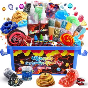 UIVIEHIR Science Exploring Slime Kit for Kids, Crunchy Slime, Stress Relief, Minerals DIY Toy, Party Favors for Girl Boys 6 7 8 9 10 11 12