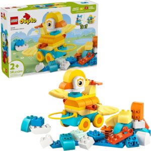 LEGO DUPLO Town 3 in 1 Animals on Wheels Building Toy – Learning Play Set for Toddler Boys & Girls, Ages 2+ – Animal Building Blocks for Sensory Skills Practice – Pretend Play Gift Idea – 10448