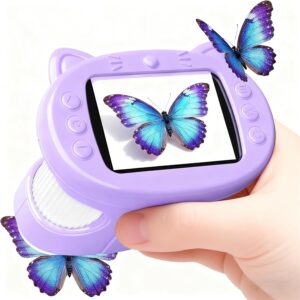 Handheld Digital Mini Microscope for Kids: 1000X 4K Portable Pocket 2.4″ Screen Microscopes Toys STEM Electronic Learning Educational Science Kit 8-12 Birthday Gift 4 5 6 7 Year Old Boy Girl (Purple)