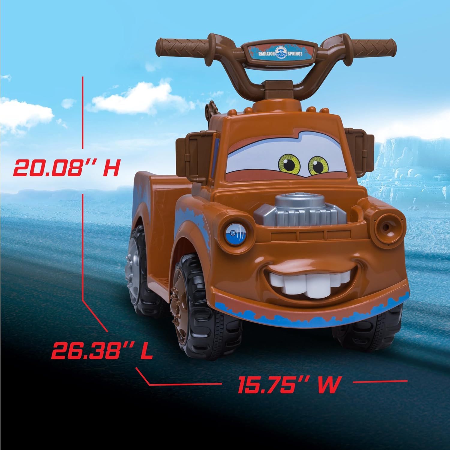 Kid Trax Toddler Disney Cars 3 Tow-Mater Electric Quad Ride-On, Kids 1.5-3 Years Old, 6 Volt Battery and Charger Included, Max Weight 45 lbs, Tow-Mater brown - Image 6