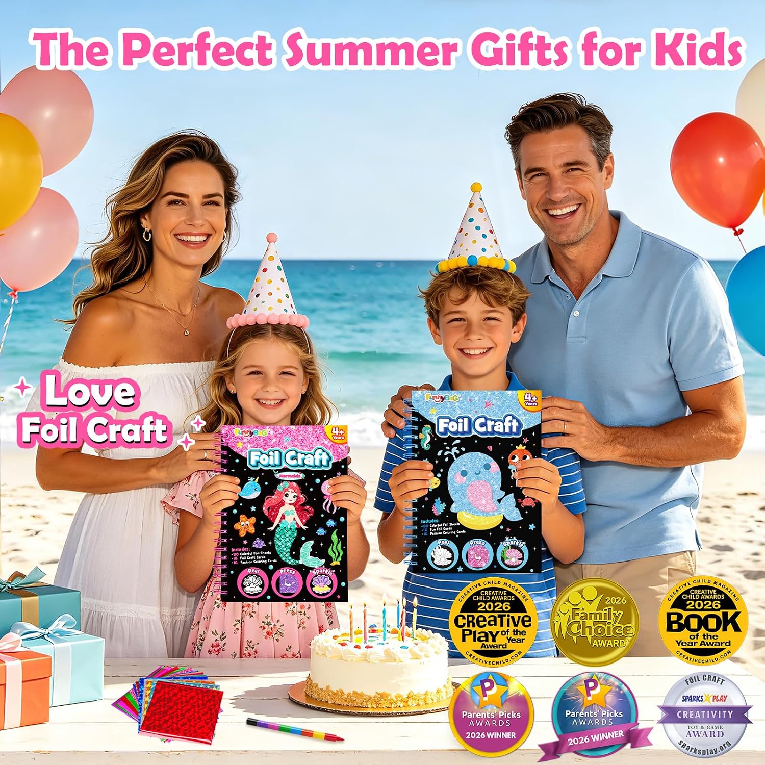 FUNNYB&G Foil Art Crafts for Kids Ages 4-8: Valentines Crafts for Kids 2026,Birthday Gift for Girls,Art and Crafts Supplies,Party Favors,Creative Toys for Girls Boys 4 5 6 7 8 9 Years Old(Mermaids) - Image 7