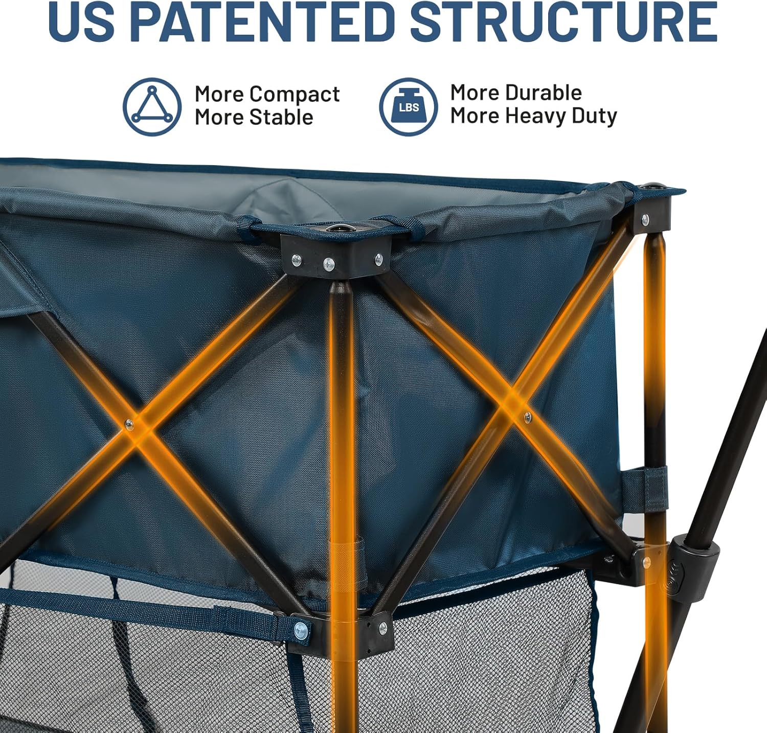 TIMBER RIDGE 400L Large Capacity Folding Double Decker Wagon with Brakes, 54" Extra Long Extender Wagon Cart, 450lbs Heavy Duty Collapsible Cart, All-Terrain Big Wheels for Camping, Sports, Shopping - Image 5