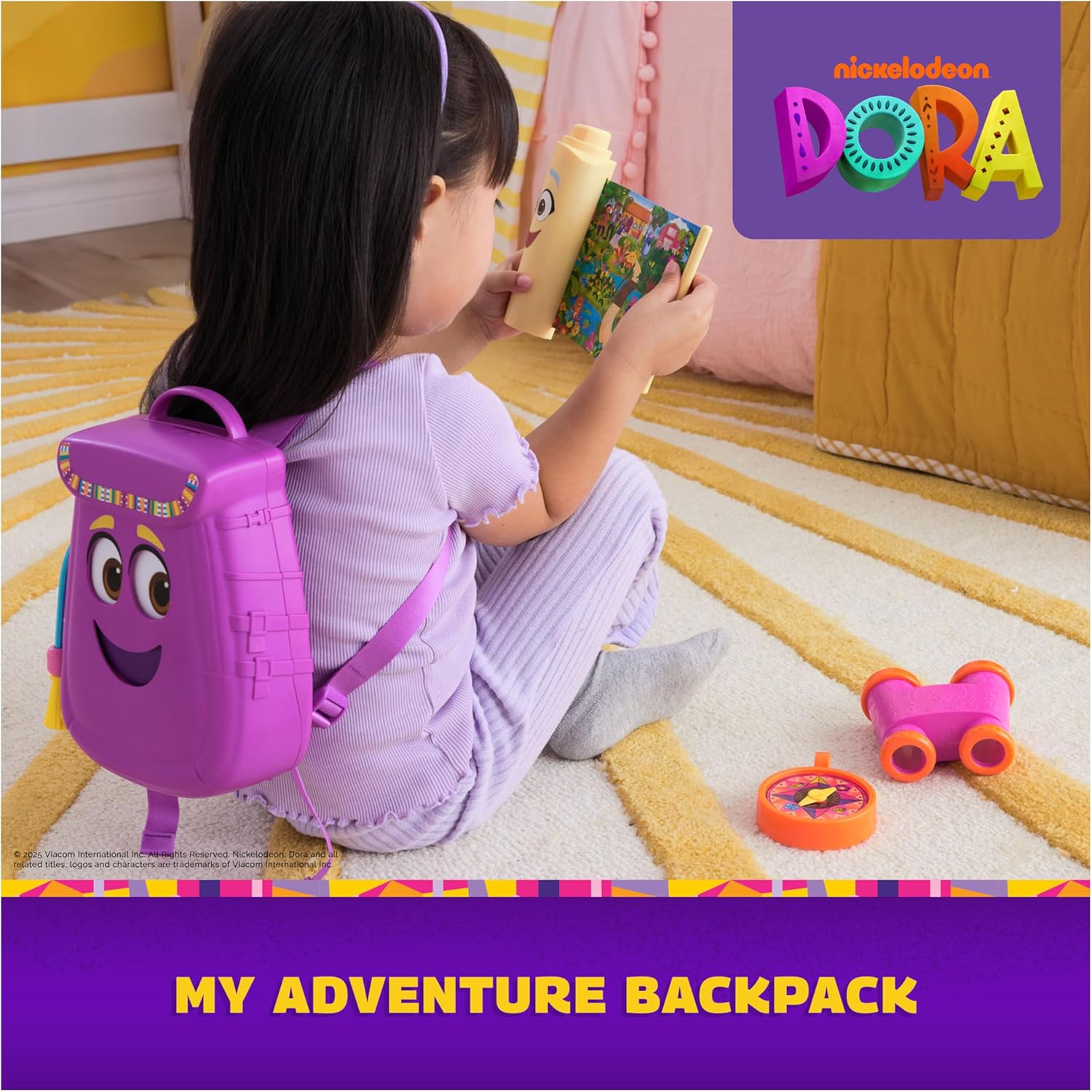 Dora, My Adventure Backpack, with Explorer Accessories‚ Toy Binoculars, Map & Compass, Kids Toys for Girls & Boys Ages 3 & Up - Image 2
