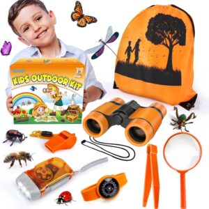YOPINSAND Kids Explorer Kit & Bug Catcher Kit, Camping Gear for Kids, Outdoor Exploration Set with Backpack & Binoculars, Ideal Outdoor Adventure Toys for Boys Girls 3-12