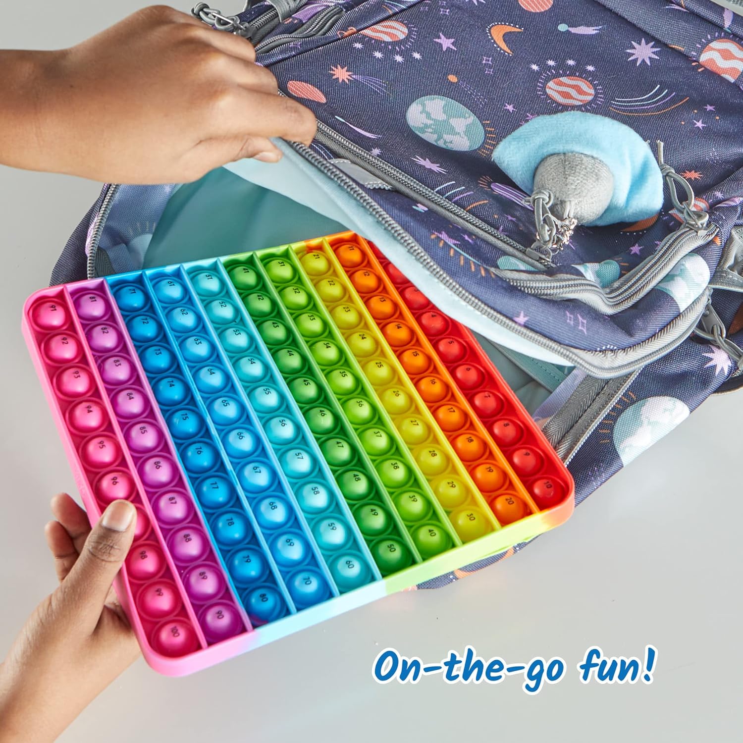 hand2mind Hundred Board Sensory Bubble Popper, Pop Fidget Toys for Kids, Multiplication Board, Math Manipulatives Kindergarten, Fine Motor Toys, Fidgets for Classroom, Calm Down Corner Supplies - Image 7