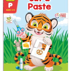 School Zone Cut & Paste Workbook: 32 Pages, Toddler, Preschool, Kindergarten, Learning Activities, Scissor Cutting, Stickers, Counting, Picture Puzzles, Ages 3-5 (Little Hand Helper Book Series)