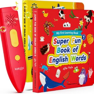 KOKODI Talking Pen Books Sets, Interactive Audio Sound Books Kids Learning Electronic Toys for Boys Girls, Autism Sensory Games, Early Educational Gifts Birthday Gifts for Toddlers Kids Age 2 3 4 5