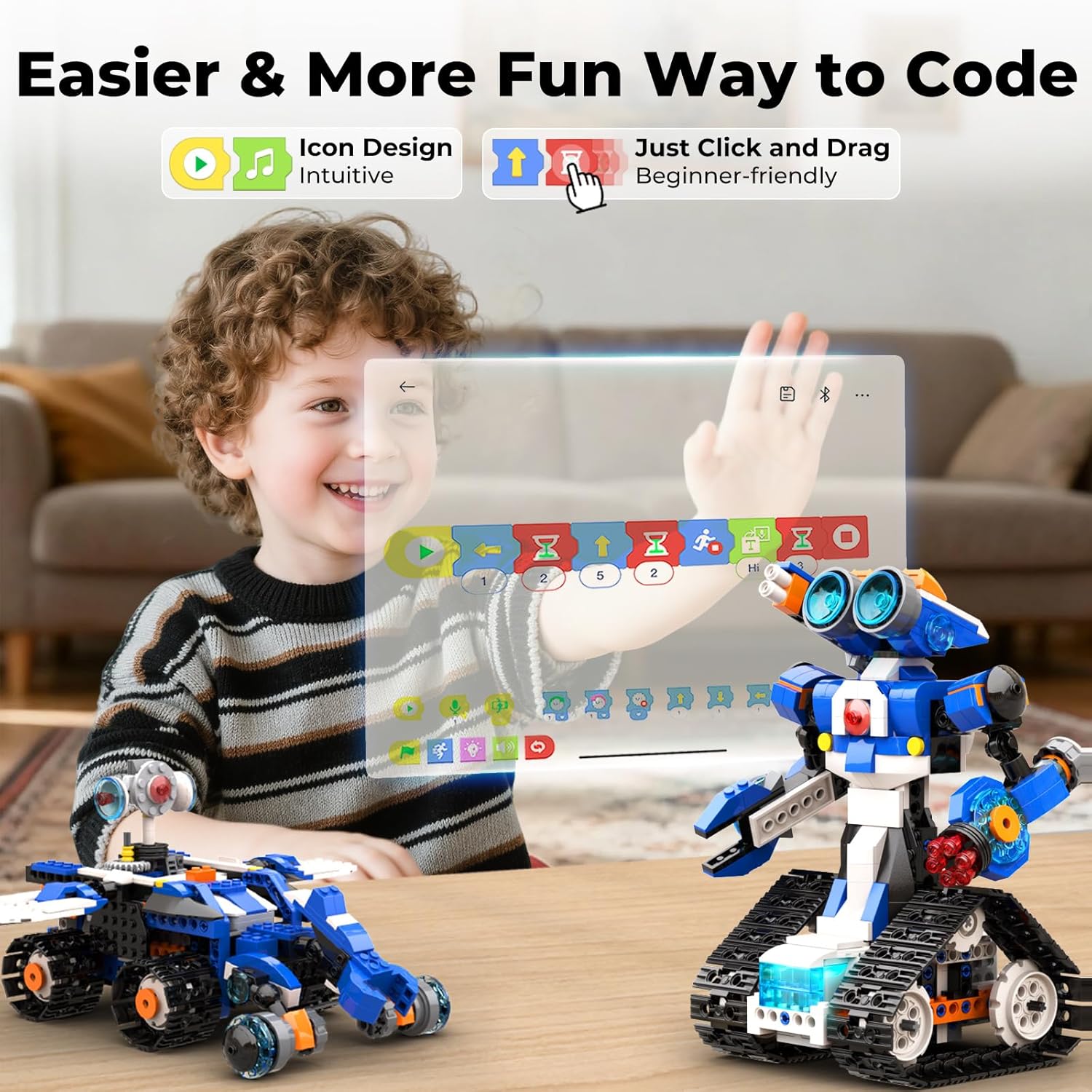 Apitor STEM Robot Toy 6-in-1 Robot Building Kit for Boys Age 8-12, APP Remote Control STEM Coding Toys, Educational Robotics Gifts for Boys Girls Kids Ages 7 8 9 10 11 12 (480 Pieces) - Image 2