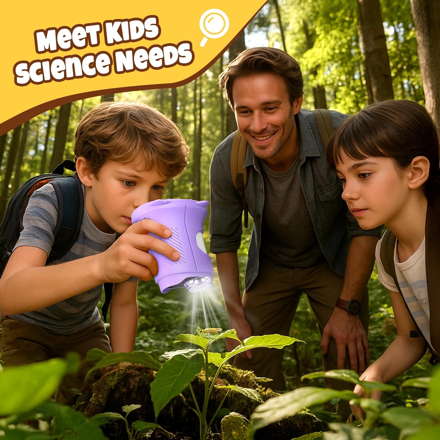 Handheld Digital Mini Microscope for Kids: 1000X 4K Portable Pocket 2.4" Screen Microscopes Toys STEM Electronic Learning Educational Science Kit 8-12 Birthday Gift 4 5 6 7 Year Old Boy Girl (Purple) - Image 6
