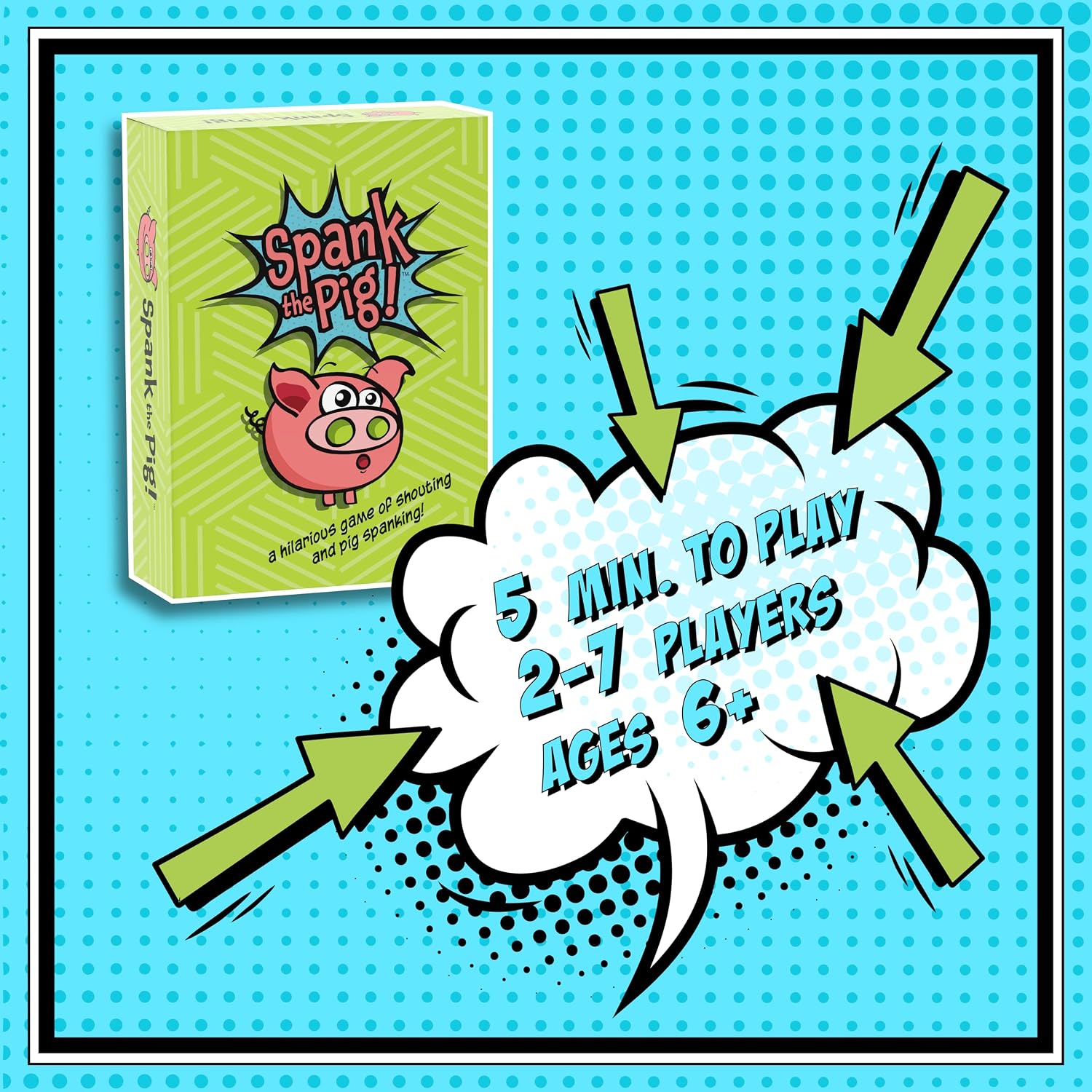 Spank The Pig! - Hilarious & Fun Family Card Game for Kids, Teens & Adults, Funny Fast Paced Games for 2-7 Players - Image 8