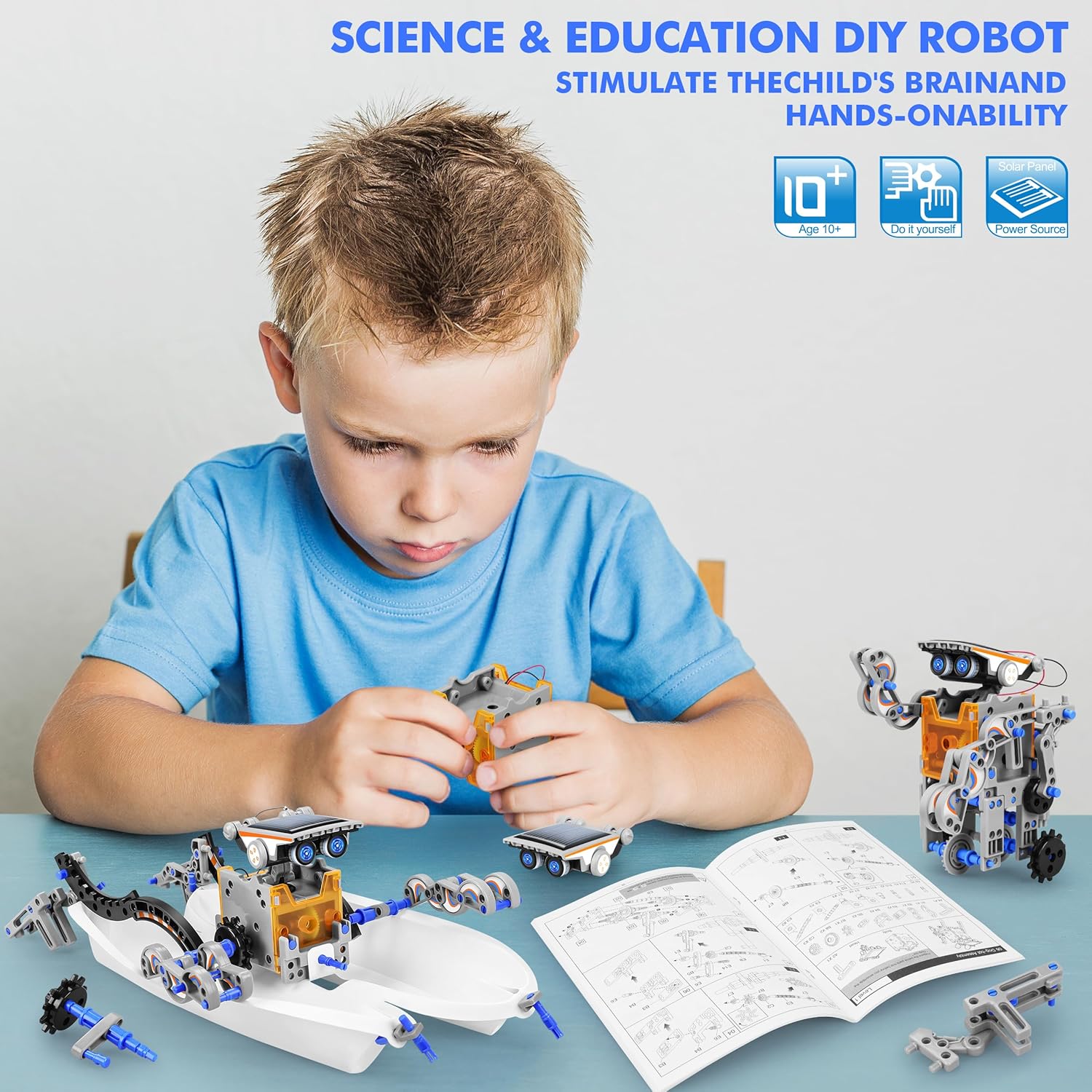 Bottleboom STEM 13-in-1 Education Solar Power Robots Toys for Boys Age 8-12, Educational Toy Science Kits for Kids Experiment Robotics Set Birthday Gifts for 8 9 10 11 12 Years Old - Image 4