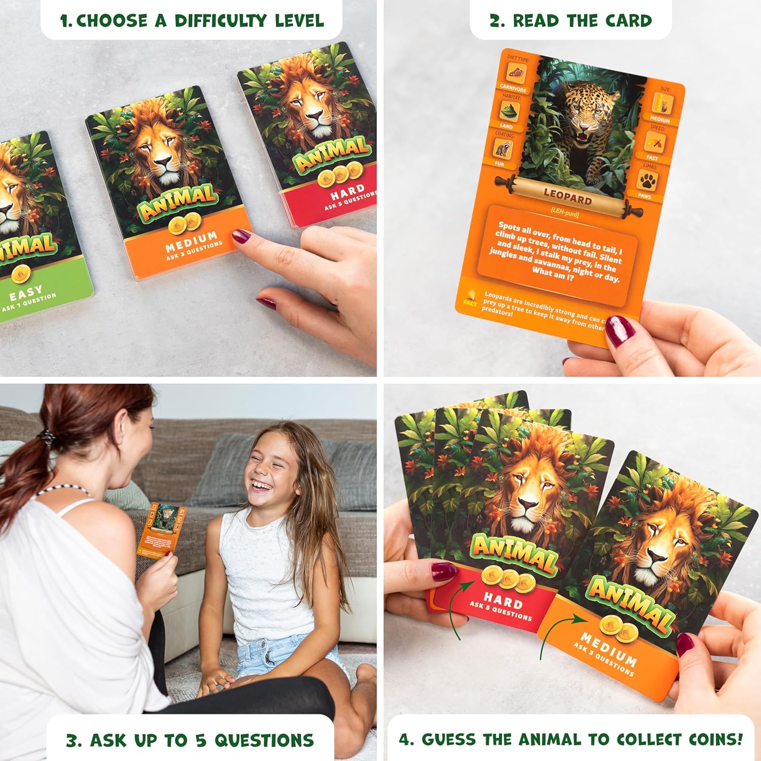 Guess The Animal – Educational Guess In 5 Clues Game for Kids & Family – Fun Children’s Guessing Game for Learning Animals, Perfect for Home, School or Travel – Girls, Boys Ages 6, 7, 8, 9, 10 - Image 4