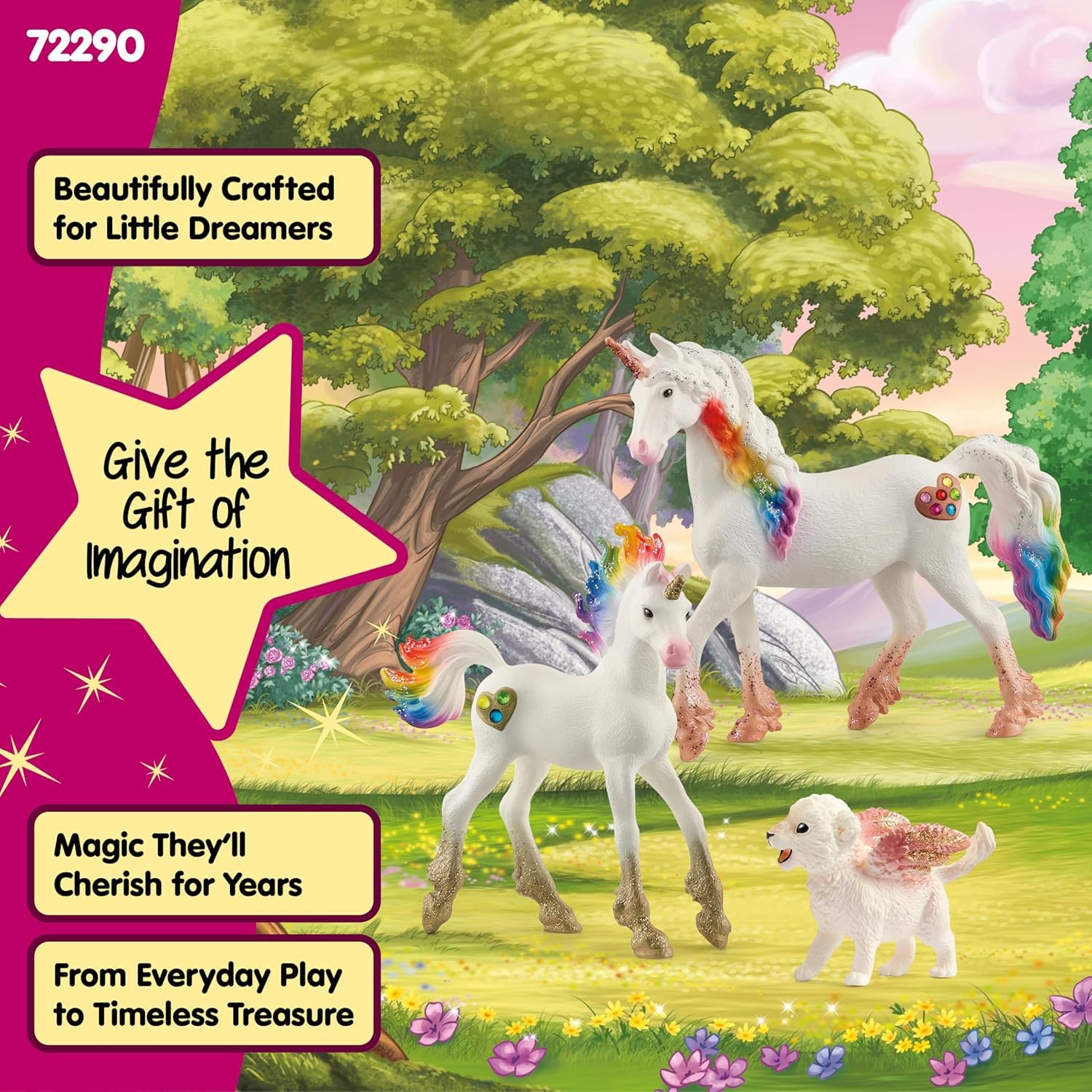 Schleich Bayala - 3 PC Rainbow Unicorn & Flying Lion Magical Playset - Fantasy Animal Toys for Imaginative Play - Cute Unicorn Figurines for Girls and Boys - Kids 5+ | 72291 - Image 6
