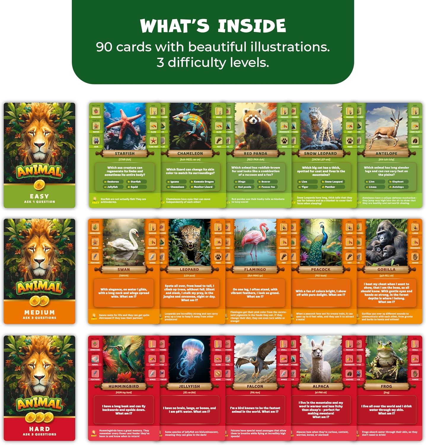 Guess The Animal – Educational Guess In 5 Clues Game for Kids & Family – Fun Children’s Guessing Game for Learning Animals, Perfect for Home, School or Travel – Girls, Boys Ages 6, 7, 8, 9, 10 - Image 3