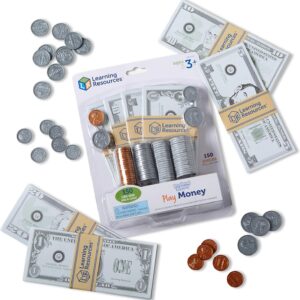 Learning Resources Pretend & Play Money – Kids Cash Register, Dollars, Pretend Classroom Play Sets for Kids, Toy Currency, Toy Dollar Bills