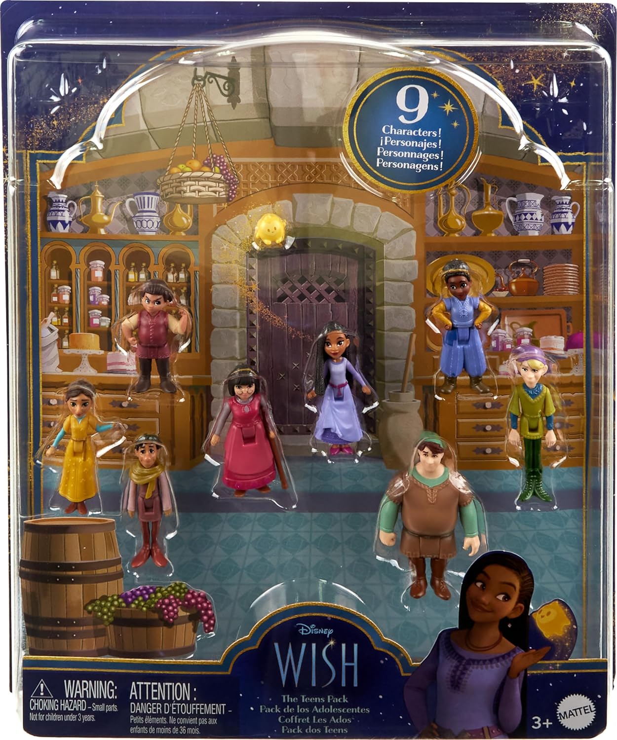 Mattel Disney Wish Toys, The Teens Mini Doll Set, 8 Posable Dolls & Star Figure, Signature Outfits Inspired by the Movie - Image 6