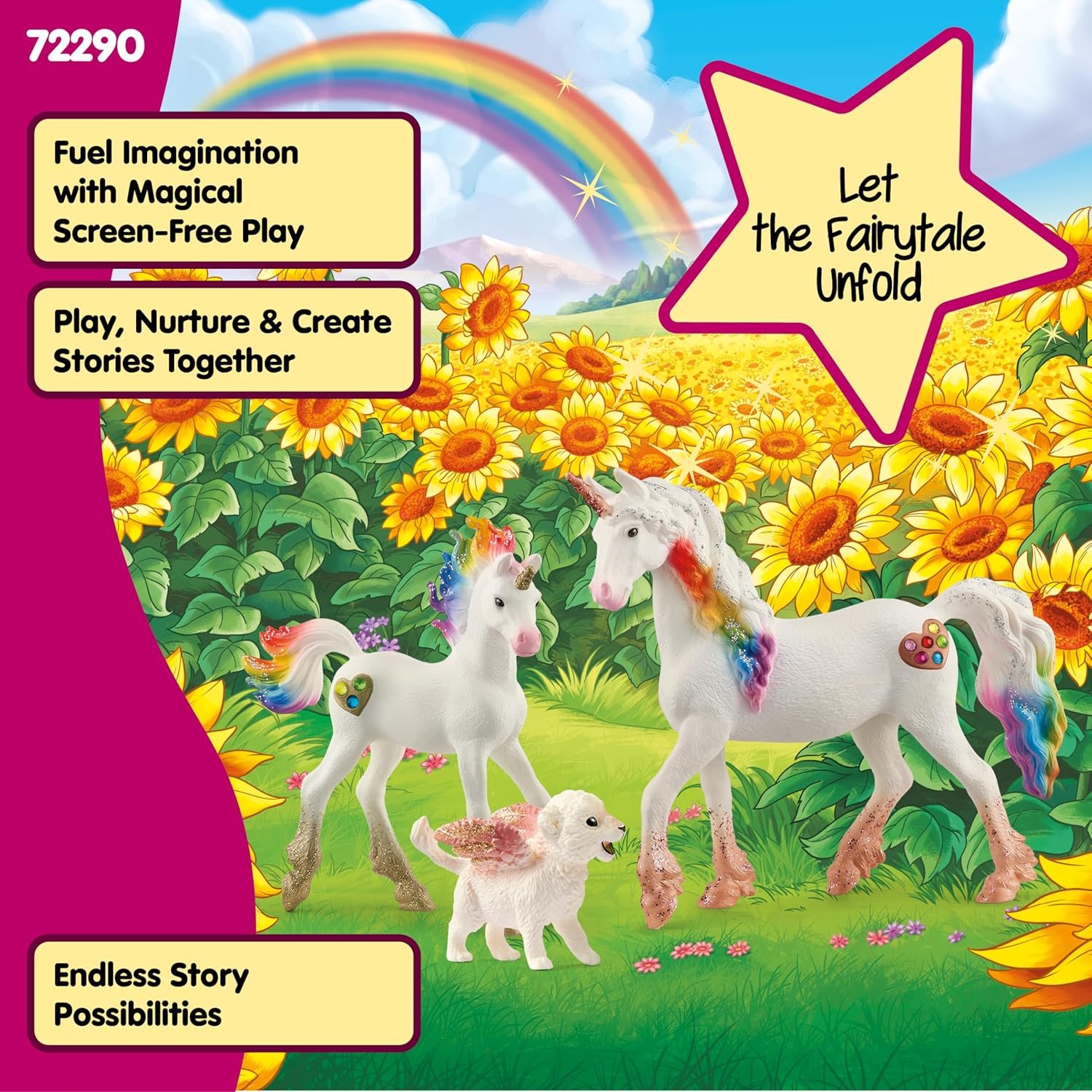 Schleich Bayala - 3 PC Rainbow Unicorn & Flying Lion Magical Playset - Fantasy Animal Toys for Imaginative Play - Cute Unicorn Figurines for Girls and Boys - Kids 5+ | 72291 - Image 5
