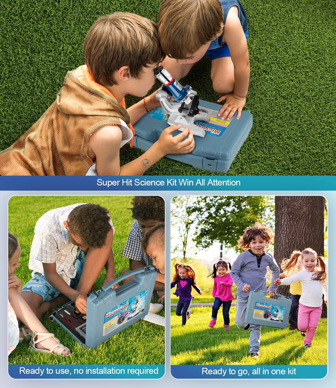 58-Piece Kids Microscope Kit - 100X-1200X Magnification, Metal Body, LED Light, Carrying Box - Science Experiment Toy for Kids Ages 5-12 - Image 7