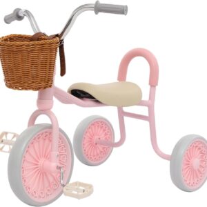 Kid’s Tricycle, Children Tricycle with Pedals for 2-5 Years Old, Toddler Trike for Beginner Riders, Inflation-Free Wheels and Comfortable PU Cushion