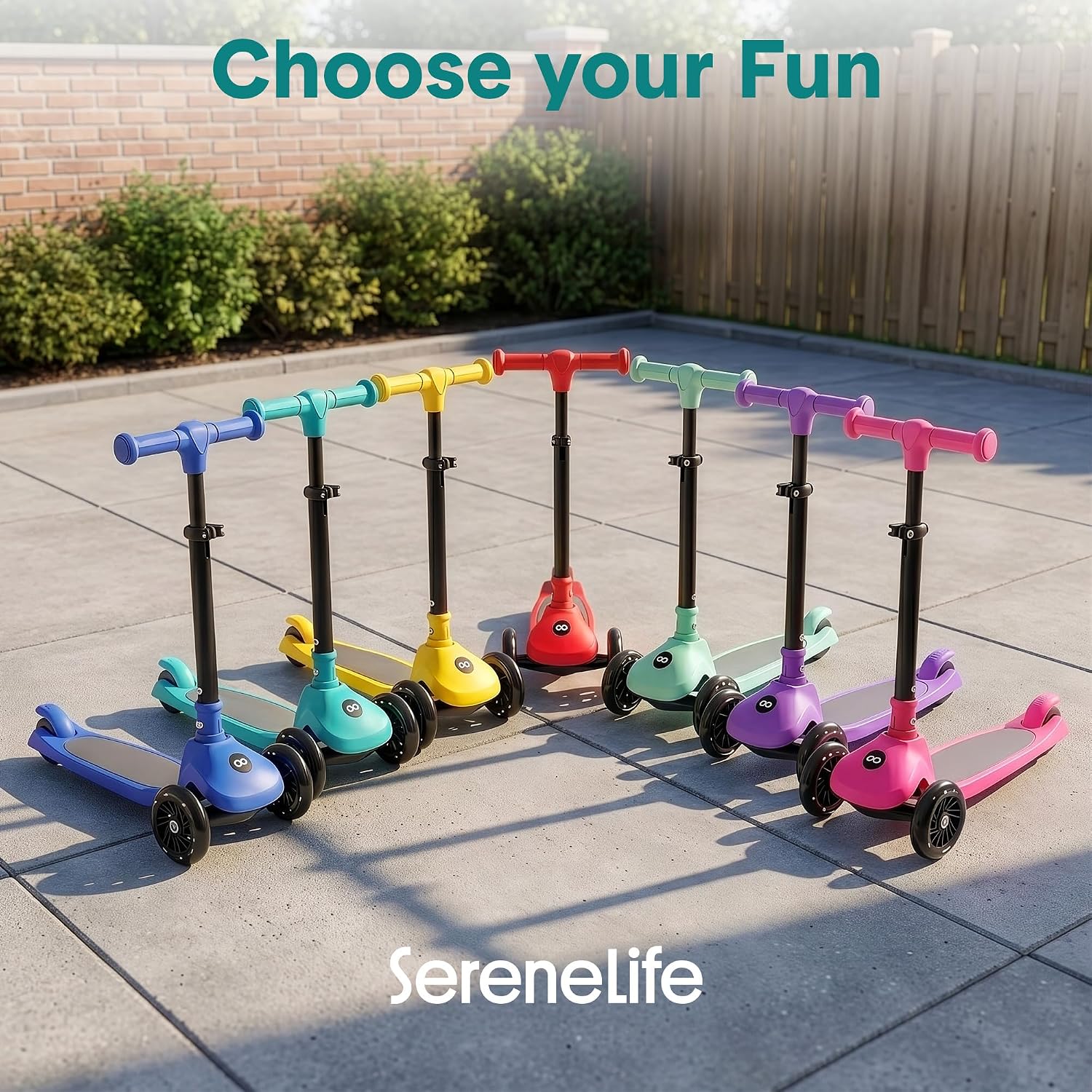 SereneLife Toddler Scooter, Adjustable Micro Scooter for Ages 2-5, Lightweight Kids 3 Wheel Design with LED Light-Up Wheels, Anti-Slip Deck & Lean-to-Steer Control, Indoor/Outdoor Use (Purple) - Image 8