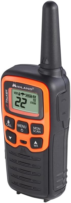 Midland- T51VP3 X-TALKER Spotting and Recovery Walkie-Talkie Long Range - FRS Two Way Radio for kids Caravanning with NOAA Weather Scan + Alert, 38 Privacy Codes - Black/Orange - 2 Pack - Image 4