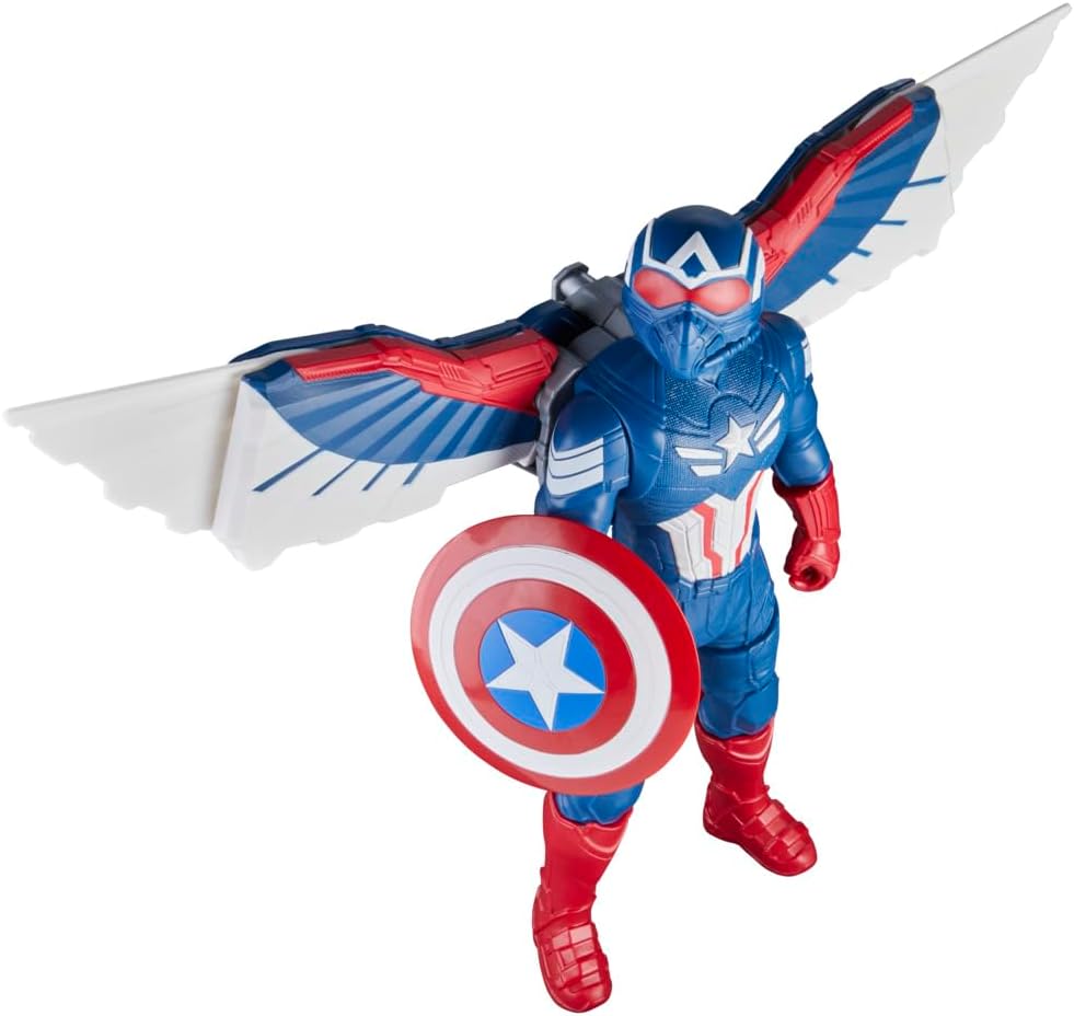 Marvel Avengers Captain America: Brave New World Flight Mode Action Figure with Accessories, 9-Inch-Scale (22 cm) Super Hero Toys for Kids Ages 4+ - Image 9