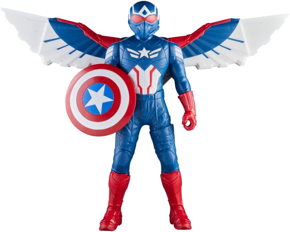 Marvel Avengers Captain America: Brave New World Flight Mode Action Figure with Accessories, 9-Inch-Scale (22 cm) Super Hero Toys for Kids Ages 4+ - Image 11