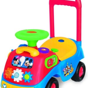 Kiddieland Mickey & Friends Activity Ride-On with Music, Lights & Sounds, Toy Phone, Steering Wheel, Toddler Push Car for Ages 12–36 Months, Battery Powered