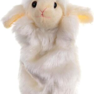 Sheep Hand Puppets Lamb Plush Animal Toys for Imaginative Pretend Play Storytelling White