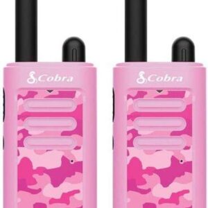 Cobra HE150 P – Kid Friendly Walkie Talkies – 16-Mile Range, 2 Channels Two-Way Radio Set, Pink, (2-Pack)