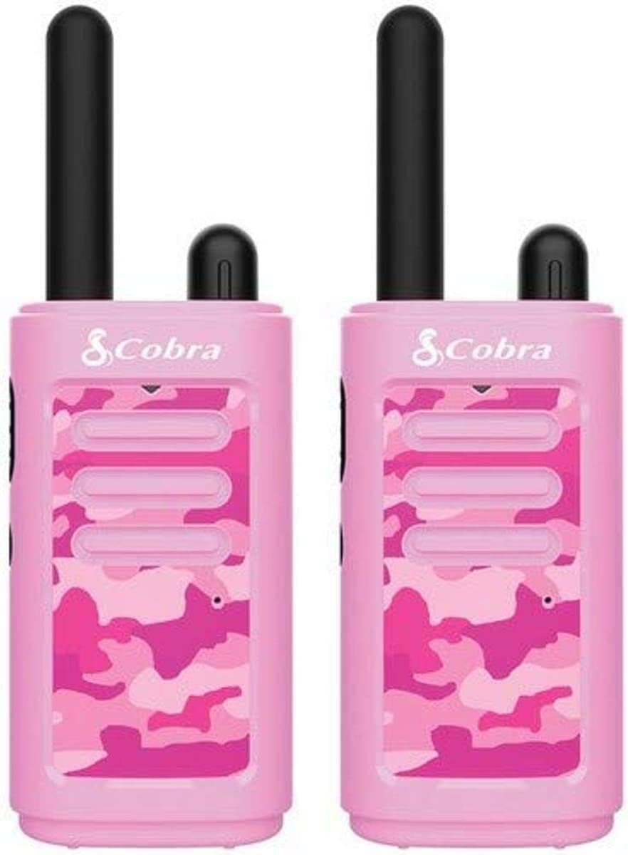 Cobra HE150 P - Kid Friendly Walkie Talkies - 16-Mile Range, 2 Channels Two-Way Radio Set, Pink, (2-Pack)