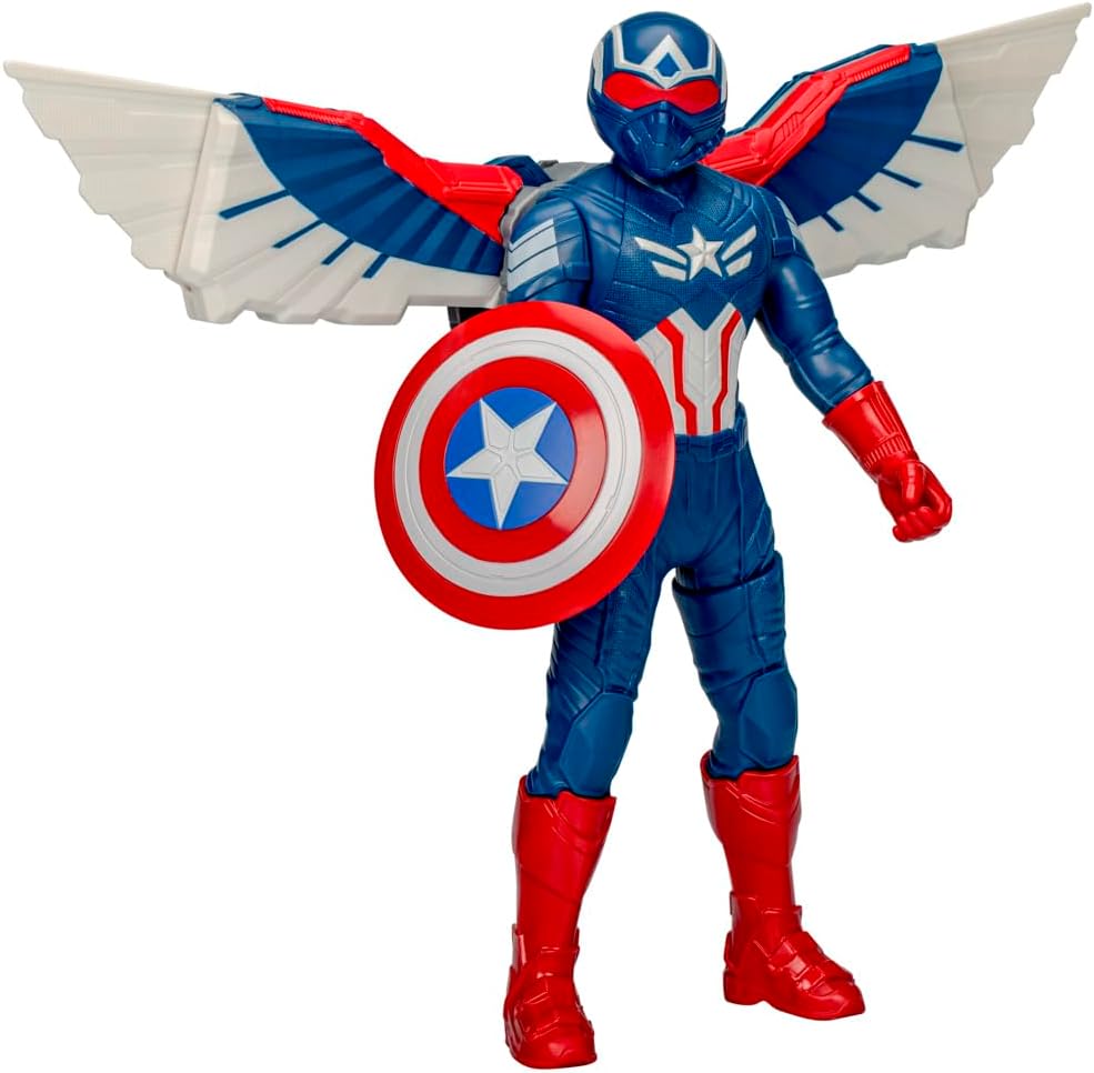 Marvel Avengers Captain America: Brave New World Flight Mode Action Figure with Accessories, 9-Inch-Scale (22 cm) Super Hero Toys for Kids Ages 4+ - Image 7