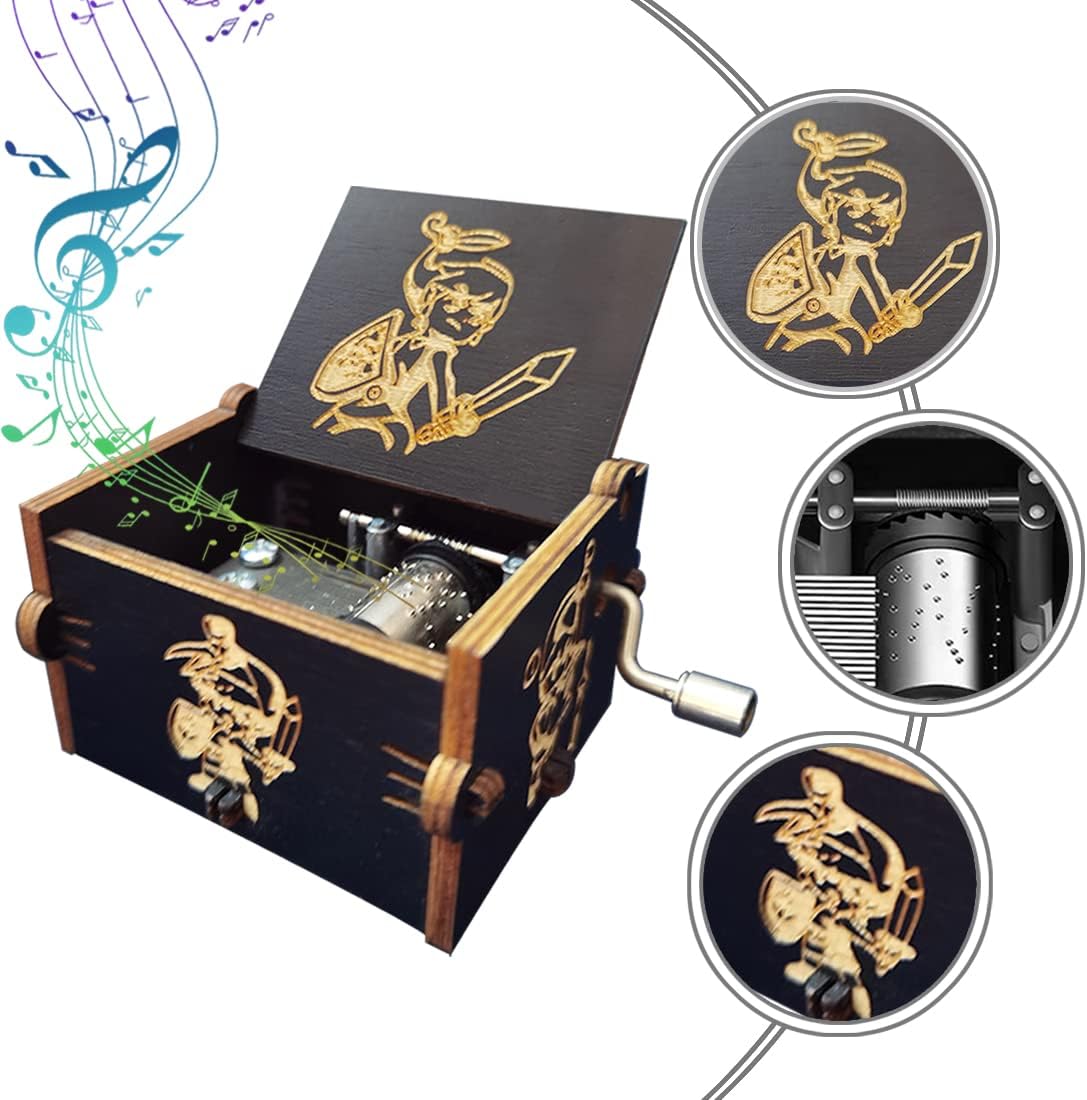 Bolunlun Zeldaa music box, wooden hand crank music box, wooden toys for anime fans, gifts for boyfriends and kids, Valentine's Day, birthday, Halloween and Christmas. (Zeldaa song) - Image 2