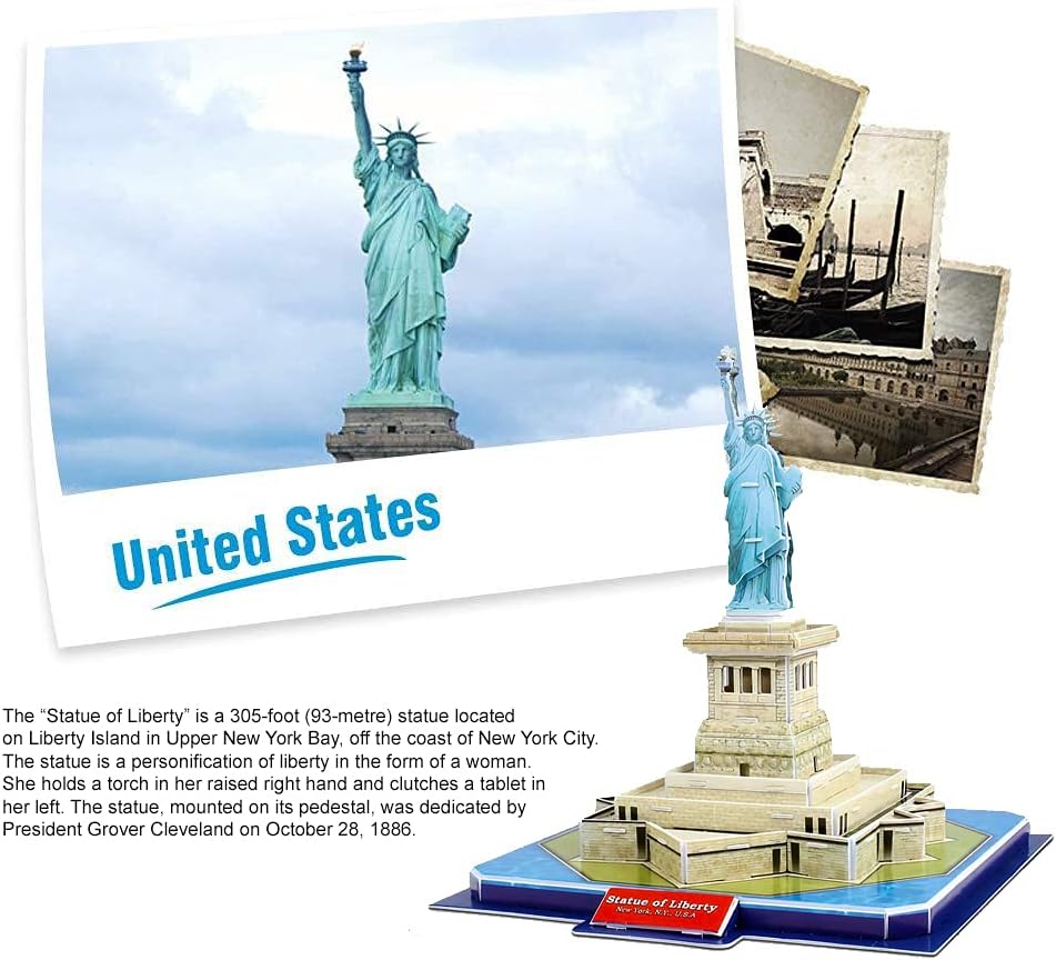 3D Puzzle Statue of Liberty - DIY Architecture Building Model Kit | Realistic Replica, No Glue | Educational Toy for Kids & Adults | New York Landmark Decor - Image 5