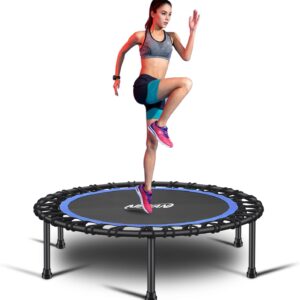Newan 40″-48″ Silent Mini Trampoline Fitness Trampoline Bungee Rebounder Jumping Cardio Trainer Workout for Adults-Max Limit 330lbs