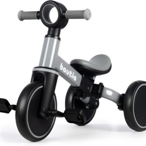 BAUTIA Tricycle for Toddlers 1-3, 4 in 1 Baby Balance Bike 1 2 Year Old Boy Girl Gift, Kids Bicycle Toy with Removable Pedals