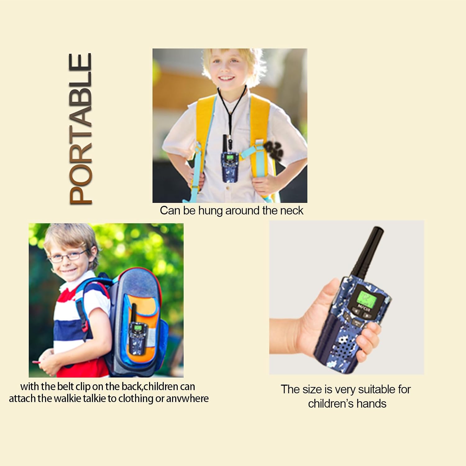 Rechargeable Kids Camouflage Walkie Talkies 3 Pack Long Range, 48H Work 7D Standby, LED Flashlight,Outdoor Camping Games Toys Gifts for 3-12 Year Old,Ideal Birthday for Boys & Girls - Image 5