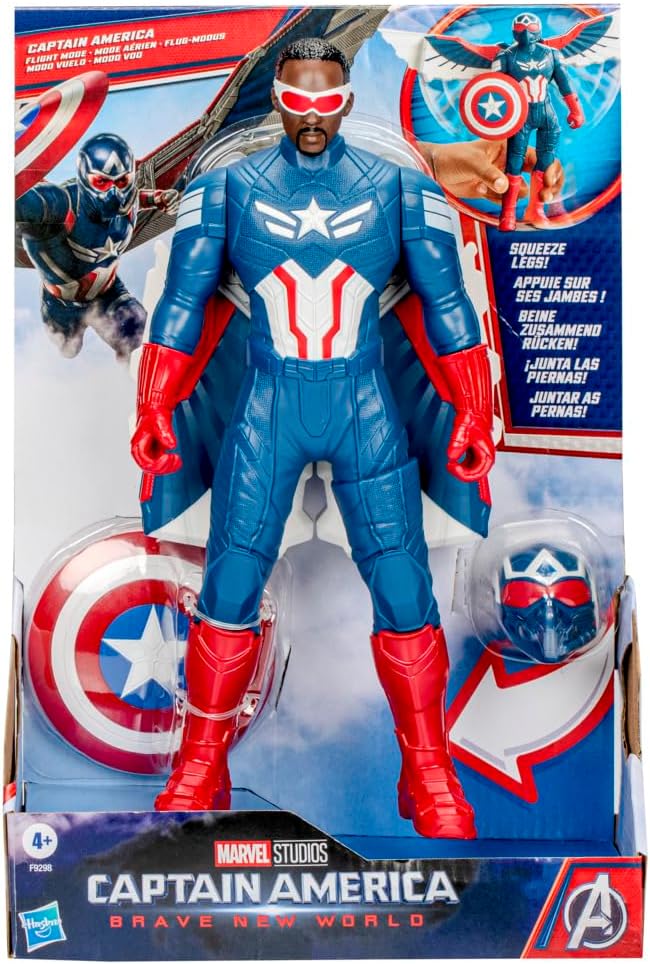 Marvel Avengers Captain America: Brave New World Flight Mode Action Figure with Accessories, 9-Inch-Scale (22 cm) Super Hero Toys for Kids Ages 4+ - Image 5