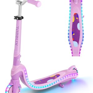 Tonbux Scooter for Kids with Light-Up Wheels & Deck, Adjustable Heights 2 Wheel Kids Scooters for Kids 5-7, Toddler Scooters with 4 Lighting Modes Deck