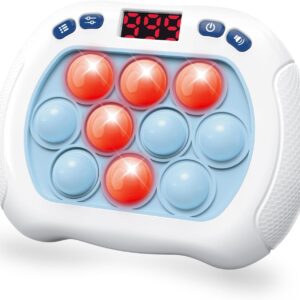 Intoypad Pop Game Light Up Fidget Toy for Kids, 6 Modes LED Screen Quick Push Controller Electric Fidget Popper Game Quick Push Bubble Sensory Games Birthday Toys for Kids Lightblue