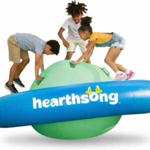 Hearthsong 8-Foot Inflatable Dome Rocker with 6 Handles – Children’s Fun Play Equipment Blow Up Giant Bouncer Backyard Toy for Outdoor Game Activities for Boys & Girls Ages 5+ (Max Weight 250 lbs)