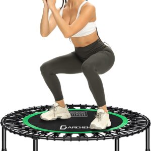 DARCHEN 450 lbs Mini Trampoline for Adults, Indoor Small Rebounder Exercise Trampoline for Workout Fitness for Quiet and Safely Cushioned Bounce, [40 Inch]
