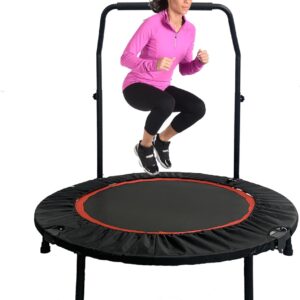 40″ Foldable Trampoline, 660LBS Fitnes Trampoline, Indoor/Outdoor Jumping Workouts,