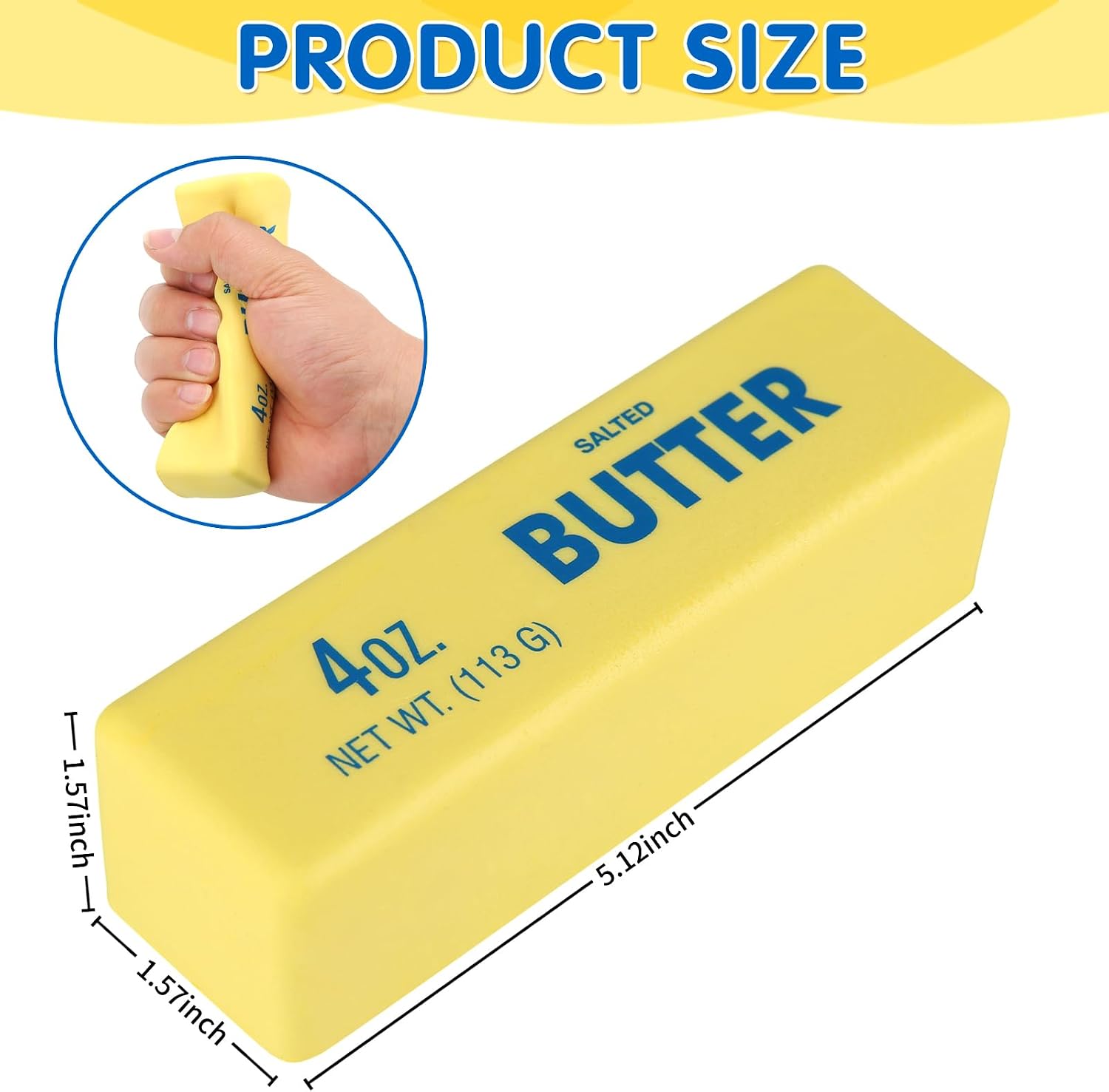 Butter Squishy- Slow Rising Fidget Toys, Novelty Stress Relief Butter Squeeze Toy for Adults & Kids, Party Favors Gift Sensory Toy (1 PC) - Image 2